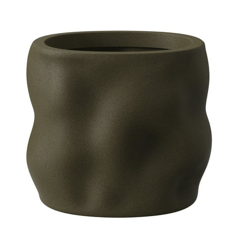 Better Homes & Gardens Mallory 8 inch Resin Planter Brown Oblong Shape Elegance Design for Flowers, Succulents and Herbs