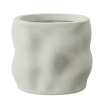 Better Homes & Gardens Mallory 8 inch Resin Planter, White with Elegance Design for Flowers, Succulents and Herbs