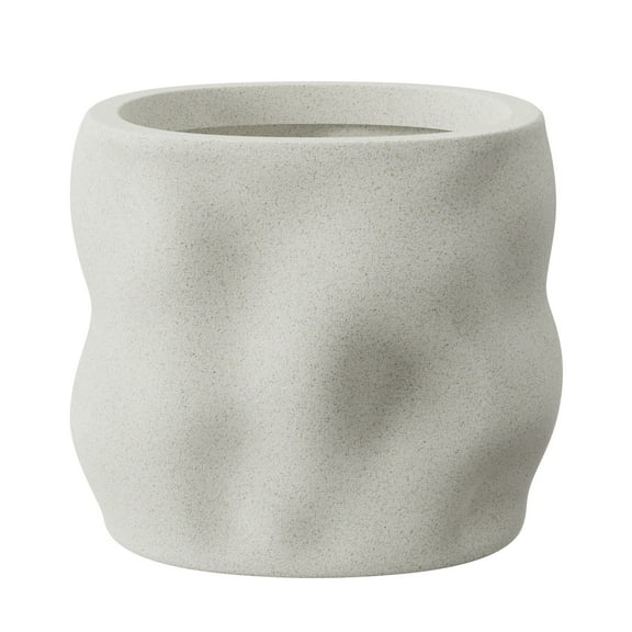 Better Homes & Gardens Mallory 8 inch Resin Planter, White with Elegance Design for Flowers, Succulents and Herbs