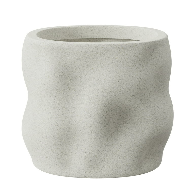 Better Homes & Gardens Mallory 8 inch Resin Planter, White with