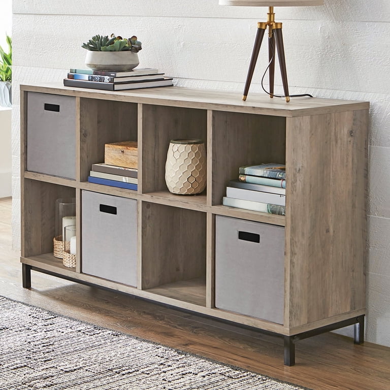 Better Homes & Gardens 8-Cube Organizer with Metal Base, Rustic