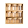thumbnail interactive-video image 1 of Better Homes & Gardens, Bamboo Holder with 9 Bamboo Swivel Lid Glass Spice Jars, 10 x 11.6 x 3.9 in, 1 of 7
