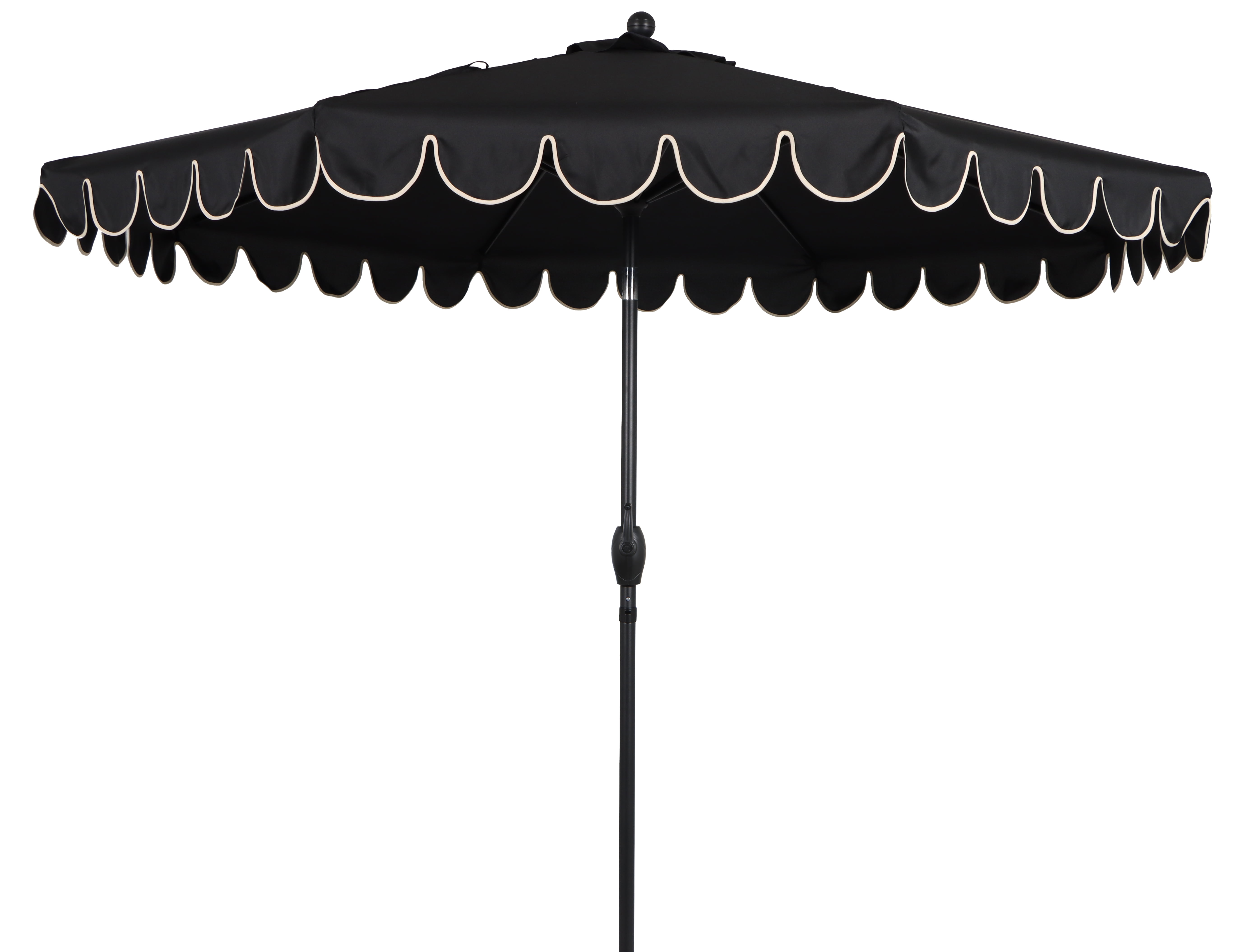 better homes and gardens black and white patio umbrella Better Homes & Gardens Premium 9' Black Scallop Market Patio Umbrella,  Crank Lift, 3-Angle Tilt