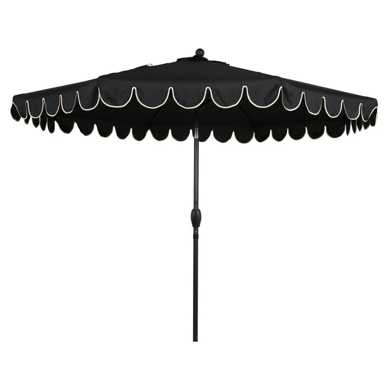 better homes & gardens 9' outdoor market patio umbrella Better Homes & Gardens Premium 9' Black Scallop Market Patio Umbrella,  Crank Lift, 3-Angle Tilt