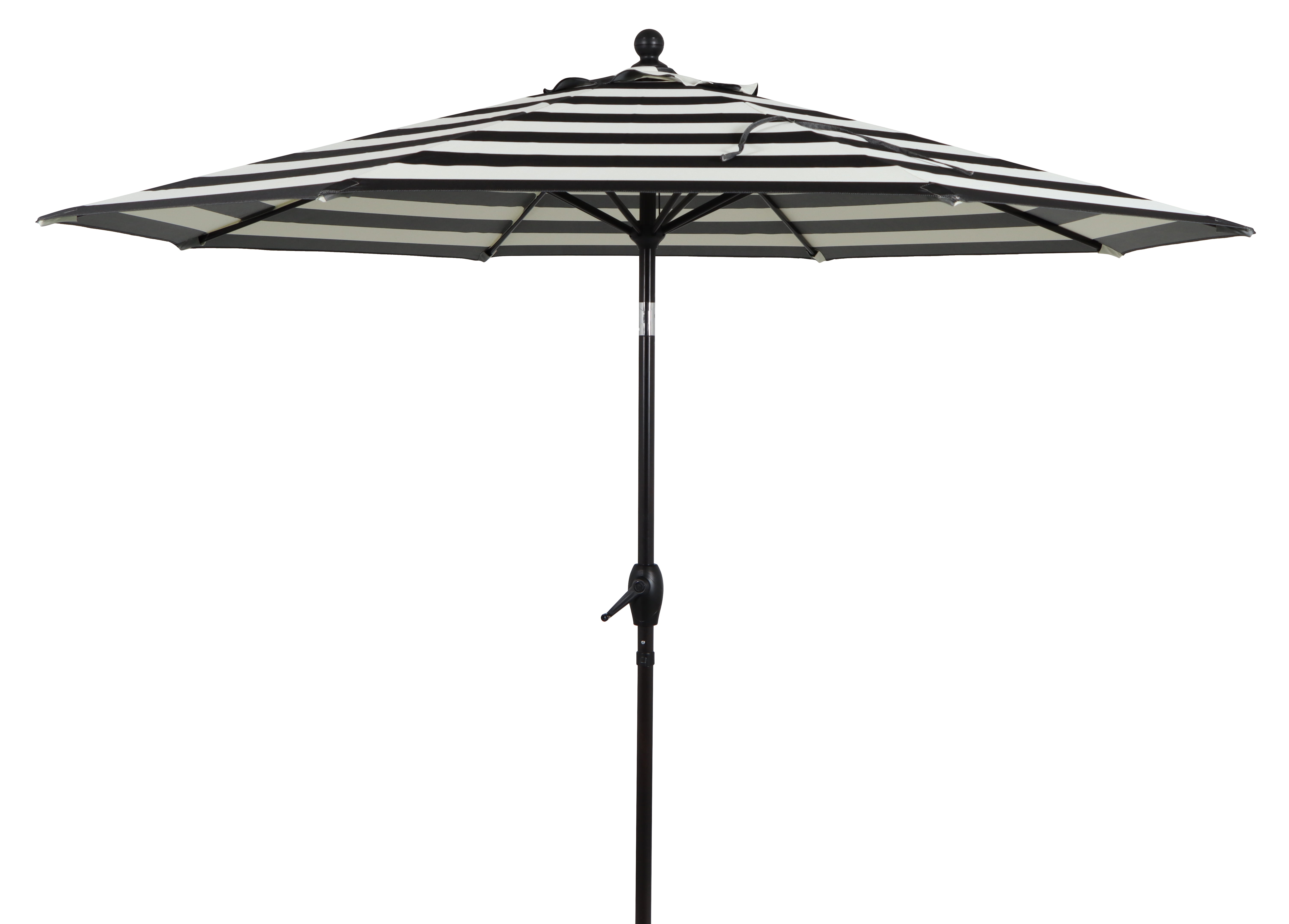 Better Homes & Gardens Premium 9' Stripe Round Market Patio Umbrella, Crank Lift, 3-Angle Tilt