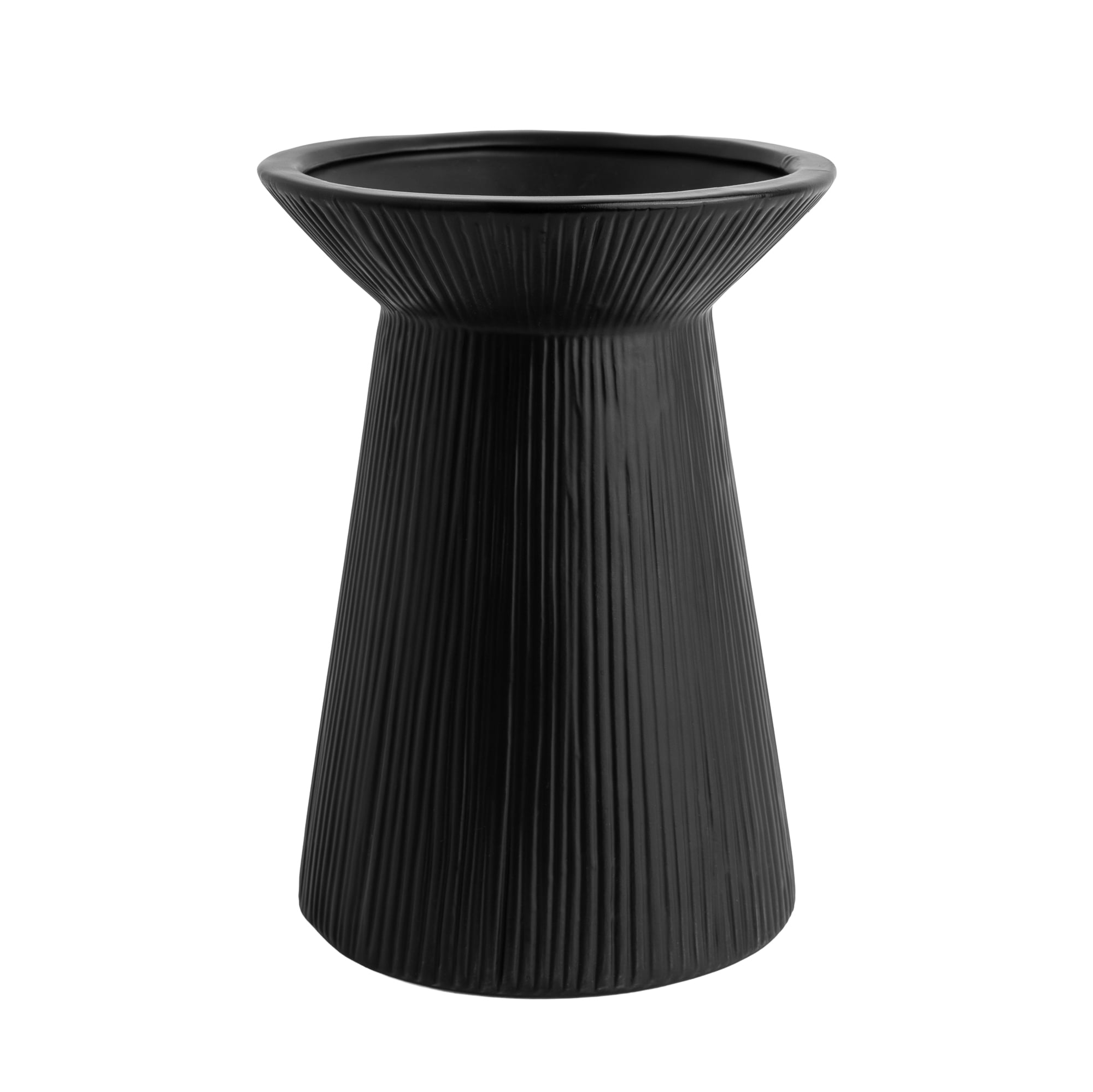Better Homes & Gardens Angular Black Ceramic Decorative Vase, 8"