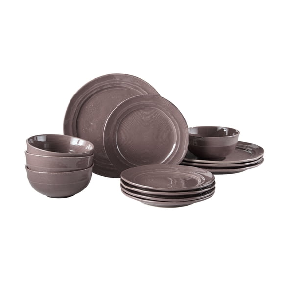 Better Homes & Gardens Artisan Purple Stoneware Dinnerware Set, 12-Piece