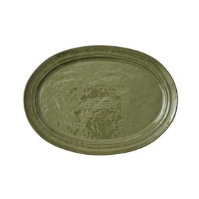 Better Homes & Gardens Artisan Green Stoneware 16" Oval Serving Platter