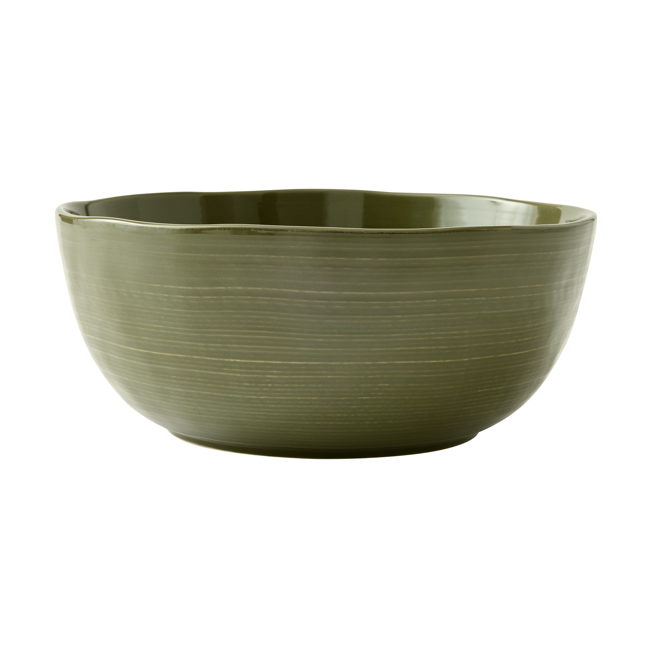 Better Homes & Gardens Artisan Round Green Stoneware Serving Bowl, 10 in, 18 oz