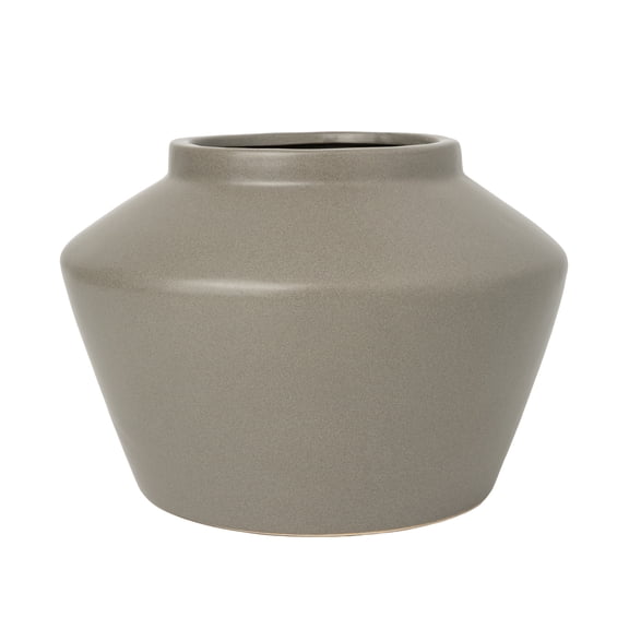 Better Homes & Gardens Angular Gray Ceramic Decorative Vase, 6"
