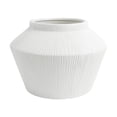 thumbnail image 1 of Better Homes & Gardens Angular Short White Ribbed Ceramic Decorative Vase, 6", 1 of 8