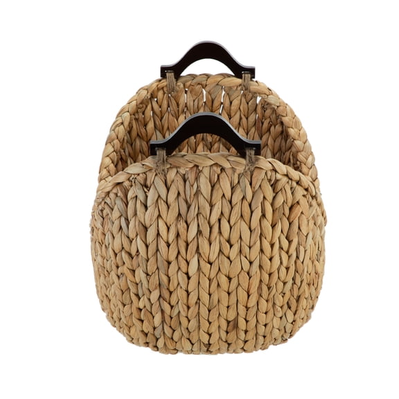 BHG Curve Natural Wood Handle Basket