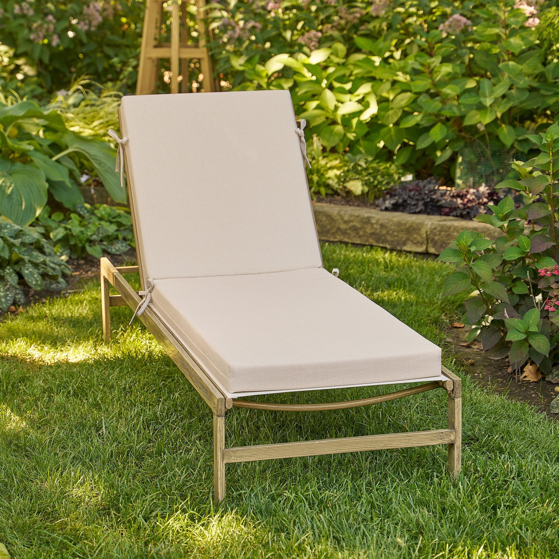 Better Homes & Gardens 72" x 23" Outdoor Chaise Lounge Cushion, 1-Piece, Beige