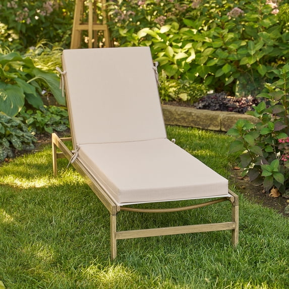 Better Homes & Gardens 72" x 23" Outdoor Chaise Lounge Cushion, 1-Piece, Beige