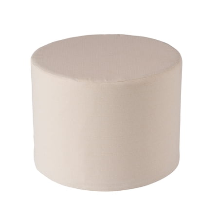 Better Homes & Gardens 20" Round Outdoor Pouf Ottoman, 1-Piece, Beige