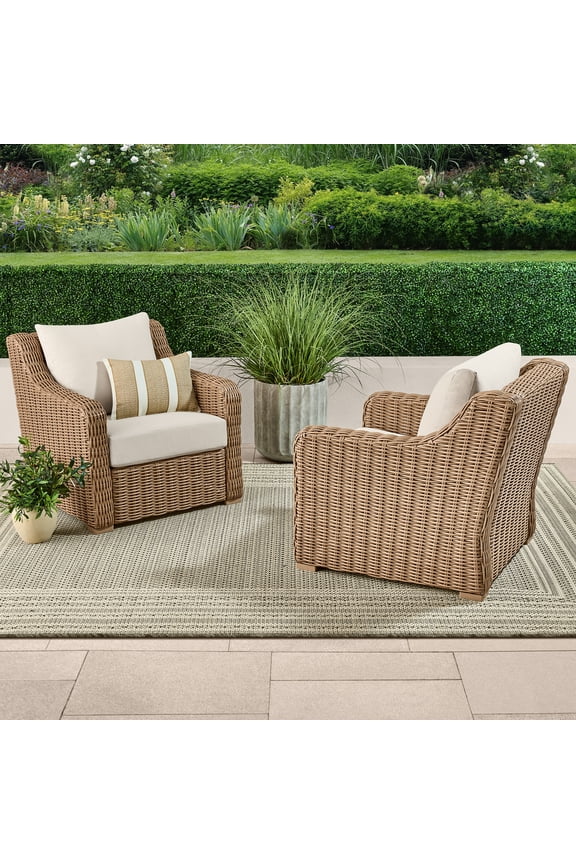 Bellamy Outdoor 2pk Lounge Chairs, Cream