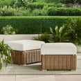 thumbnail image 1 of Better Homes & Gardens Bellamy Outdoor 2pk Ottomans, Natural Wicker/Cream Cushion, 1 of 10