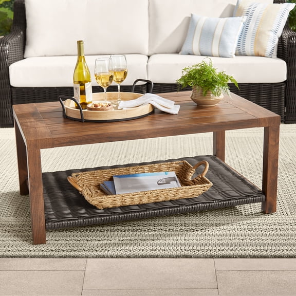 Better Homes & Gardens Bellamy Table, Dark Brown Wicker