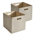 thumbnail image 1 of Better Homes & Gardens Fabric Cube Storage Bins (12.75" x 12.75"), Toasted Almond Textured, 2 Pack, 1 of 6