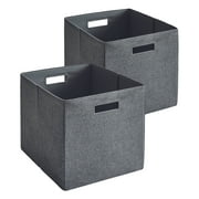 Better Homes & Gardens Fabric Cube Storage Bins (12.75" x 12.75"), Gray Textured, 2 Pack