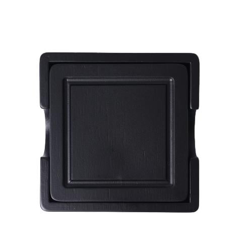 Better Homes & Gardens Black Bamboo Coaster 4 pack Set, 4.52 x 4.52 x 1.65 inch, Kitchen organizer