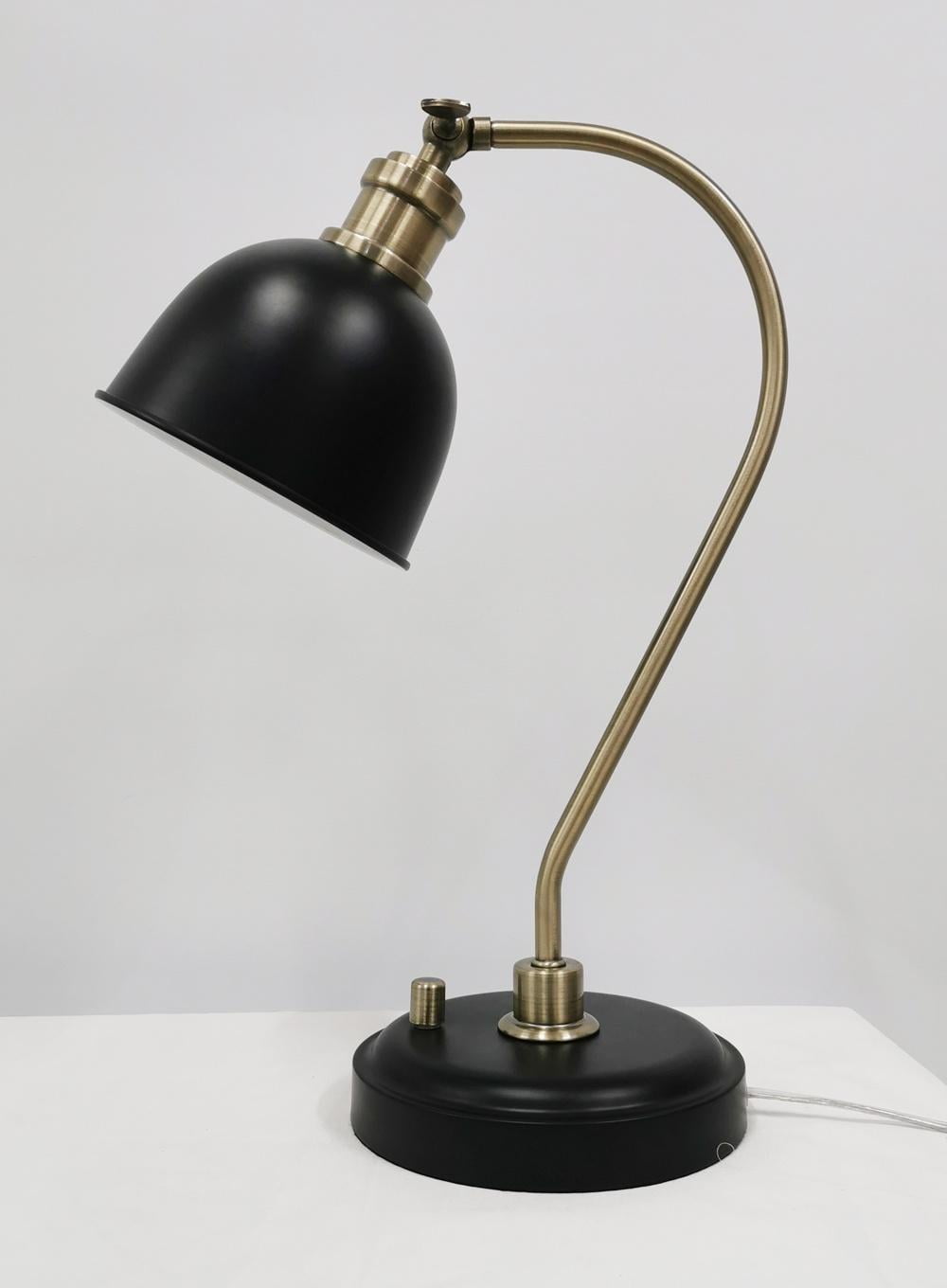 Better Homes & Gardens Black and Gold Desk Lamp with USB USBC Ports