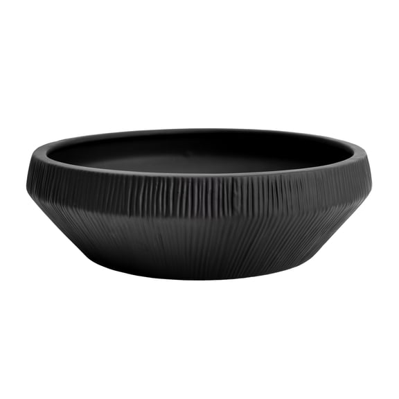 Better Homes & Gardens Angular Black Ceramic Decorative Bowl, 11.33"