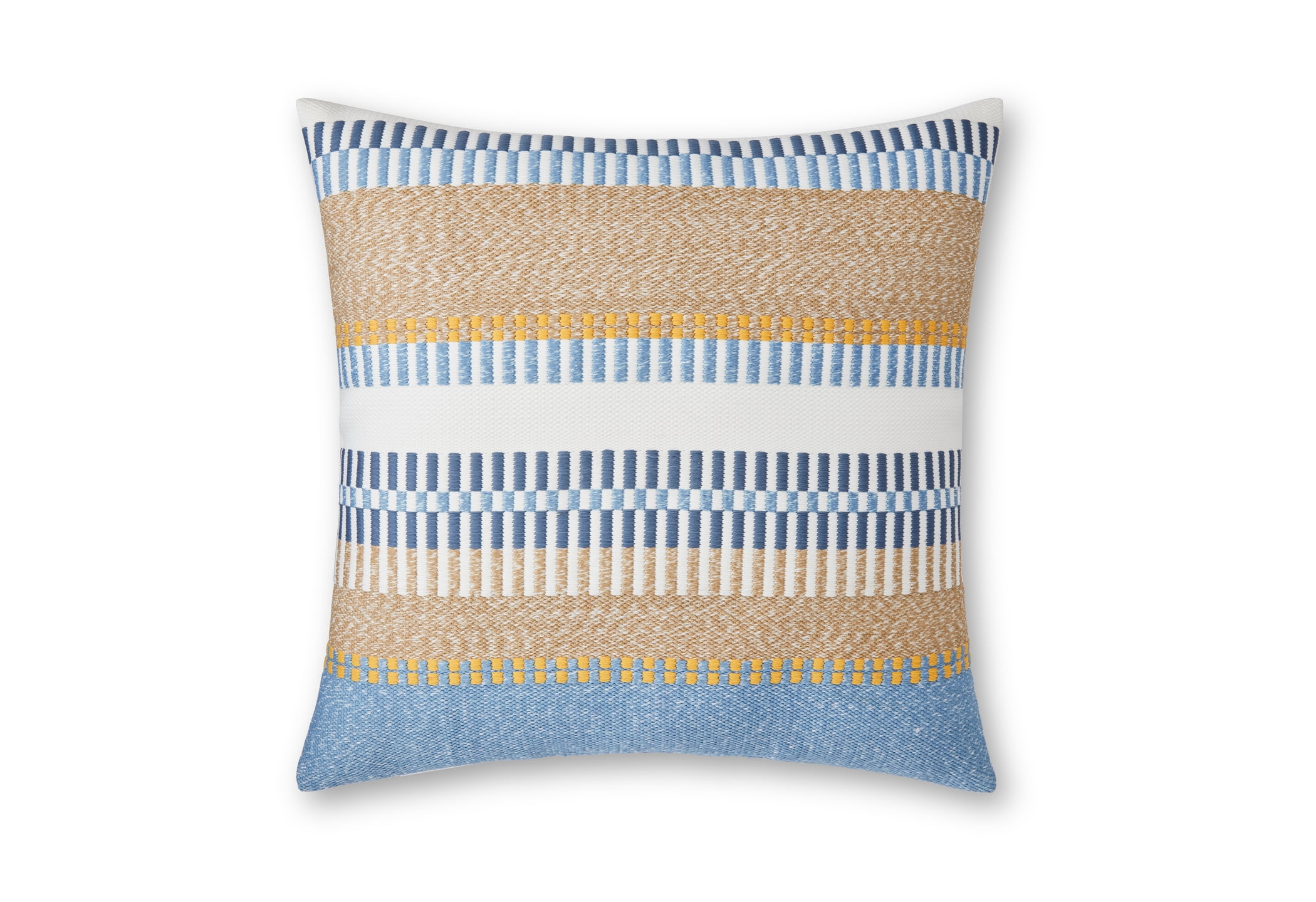 Better Homes & Gardens 18" x 18" Blue Multi-Stripe Outdoor Pillow