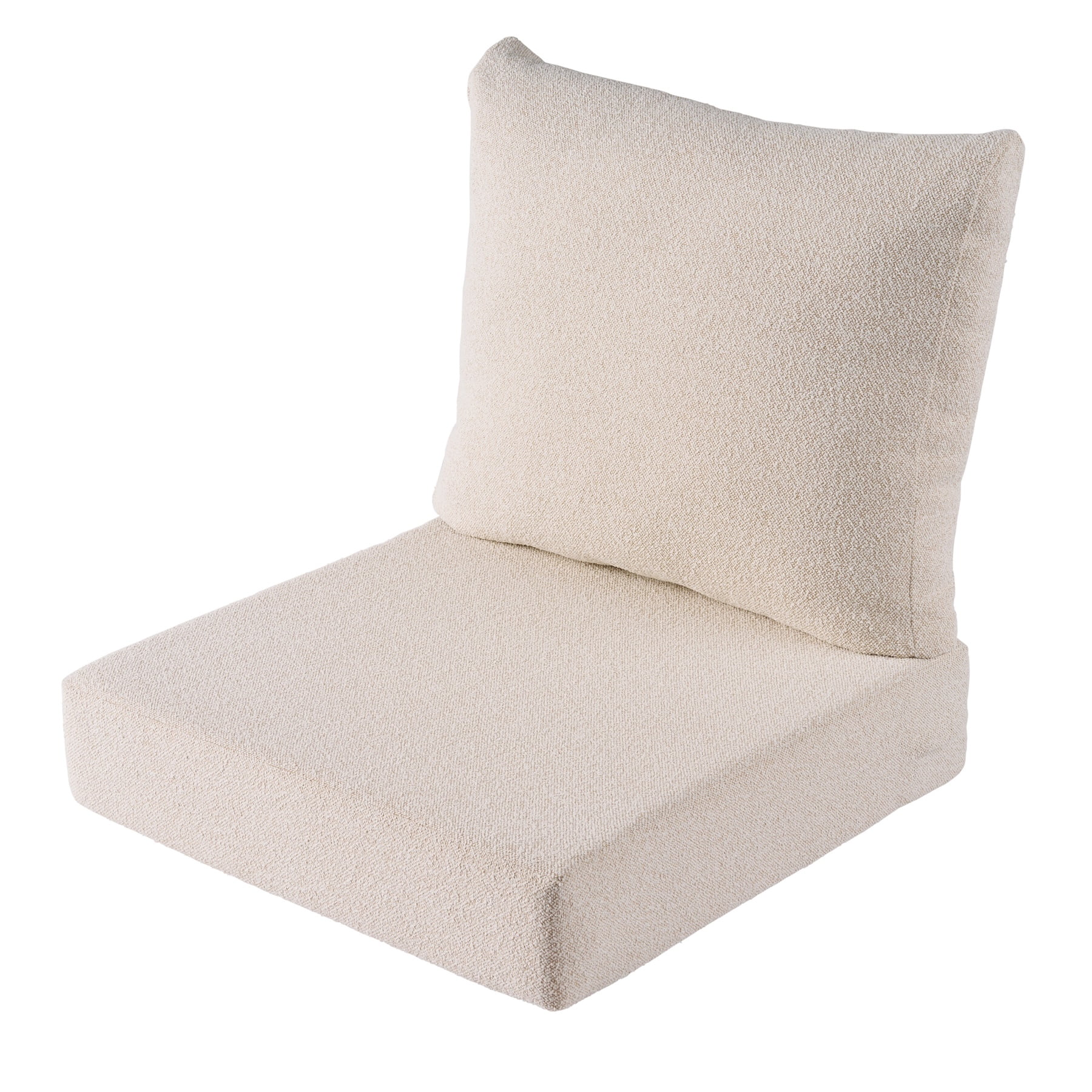 Better Homes & Gardens 24"x 24" Outdoor Deep Seat Cushion, 2-Piece, Cream Boucle