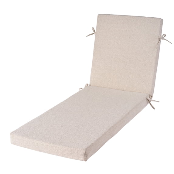 Better Homes & Gardens 72" x 23" Outdoor Chaise Lounge Cushion, 1-Piece, Cream Boucle