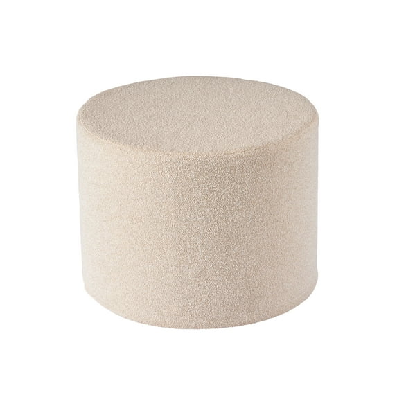Better Homes & Gardens 20" Round Outdoor Pouf Ottoman, 1-Piece, Cream Boucle