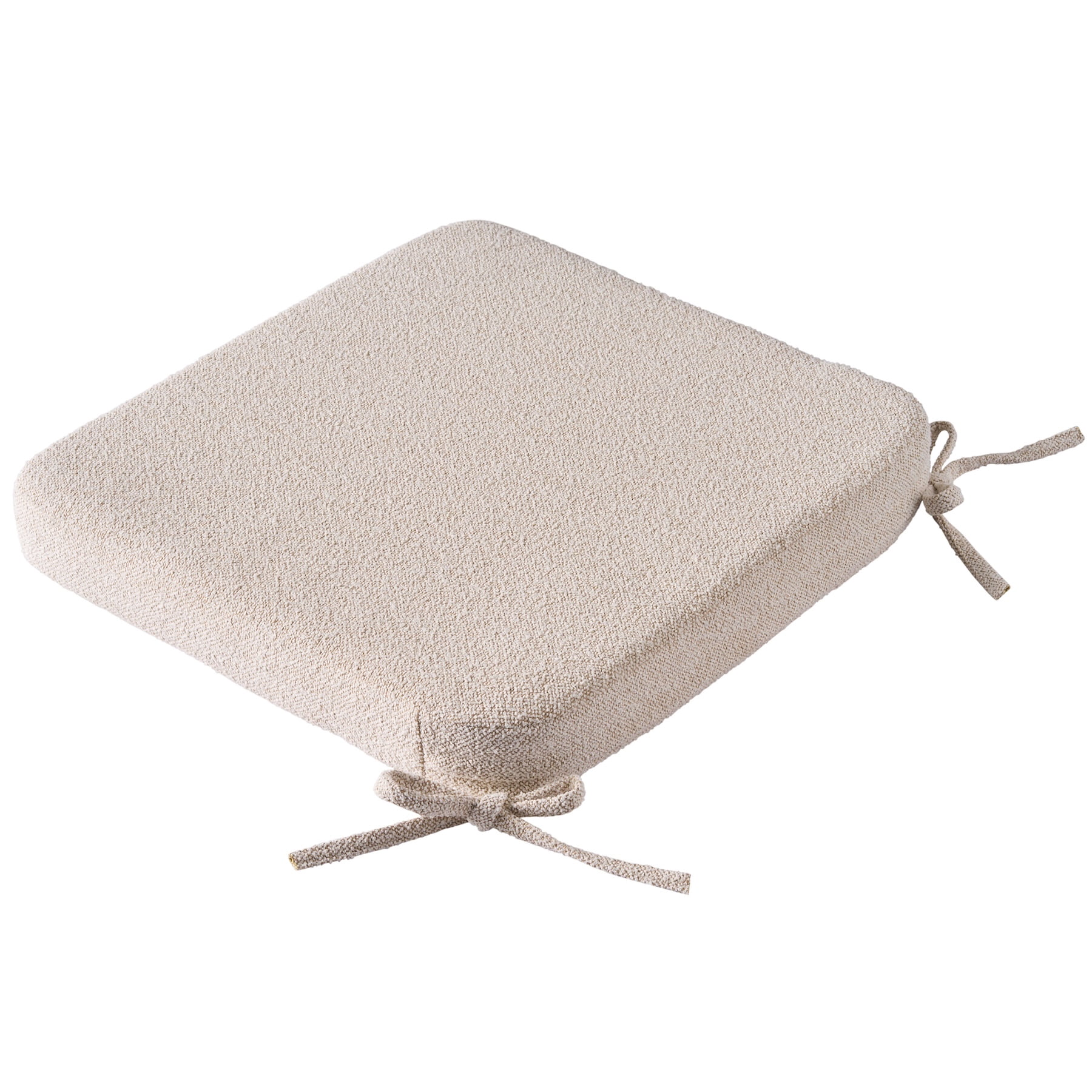 Better Homes & Gardens 19 in x 18 in Outdoor Seat Pad Cushion, 1-Piece, Cream Boucle