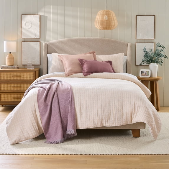 Better Homes & Gardens 3-Piece Cream Basket Weave Comforter Set, King