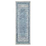 Better Homes & Gardens Blue Abstract Wool Blend Indoor Runner Rug, 27" x 84"