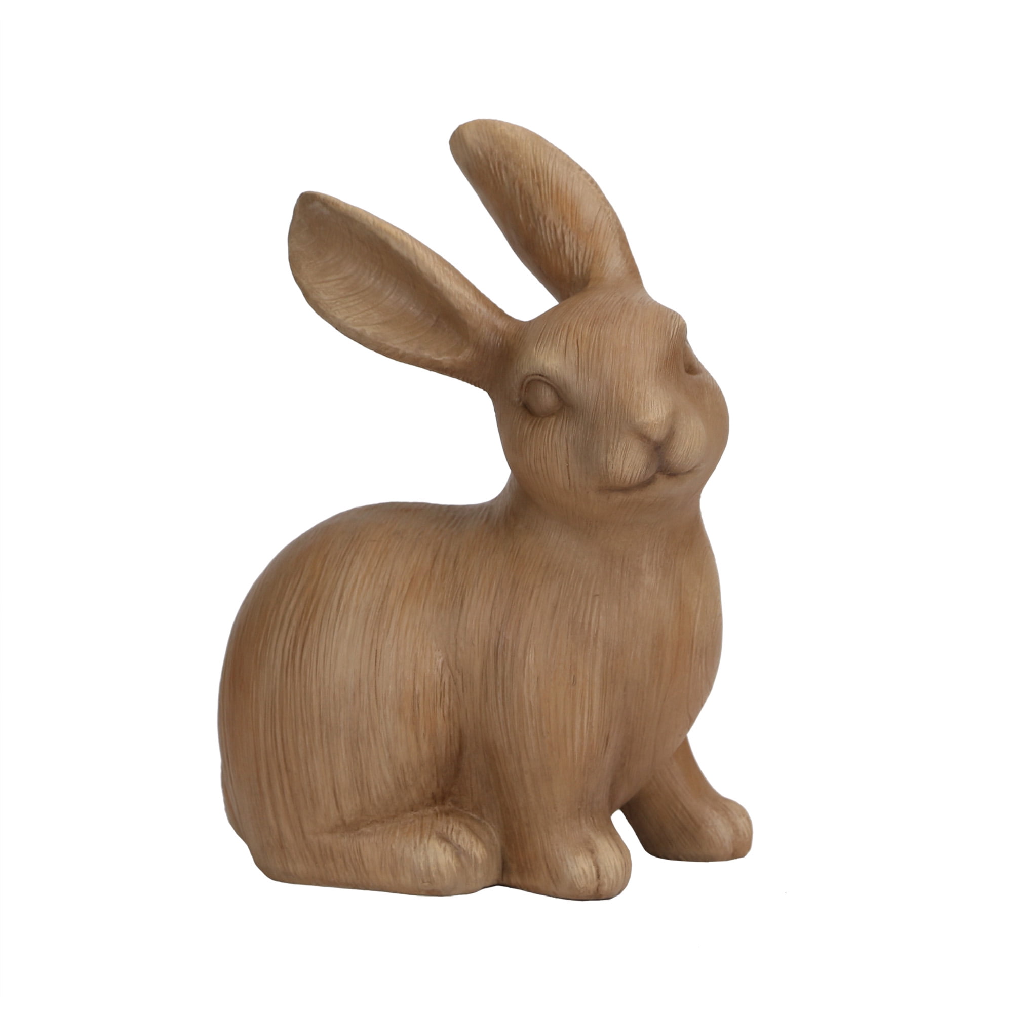 BHG Brown Outdoor Wood Bunny Garden Statue, 7.5 in L x 5 in W x 10.75