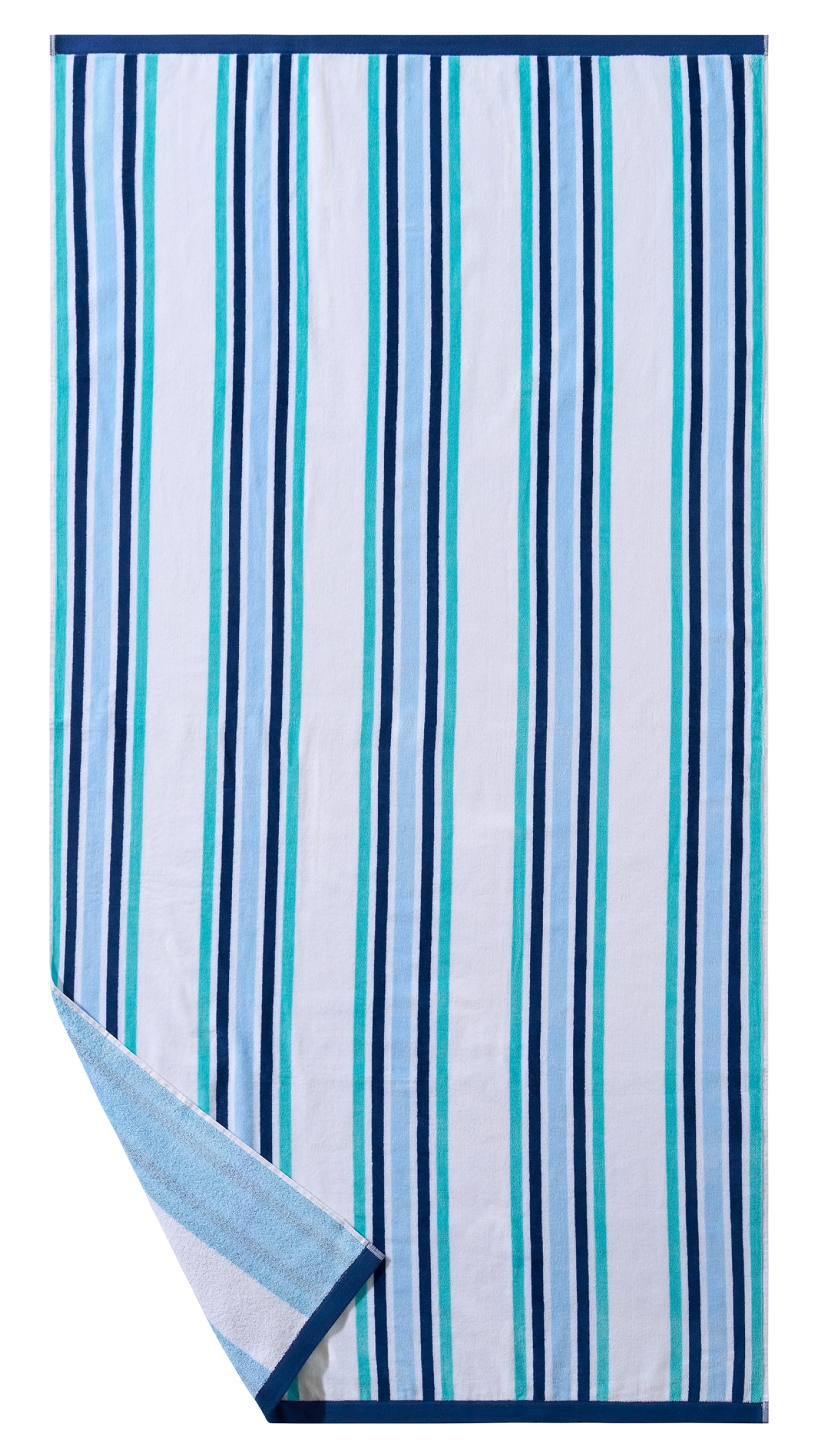 Better Homes & Gardens Cabana Stripe Oversized Beach Towel, 72" x 38", Blue