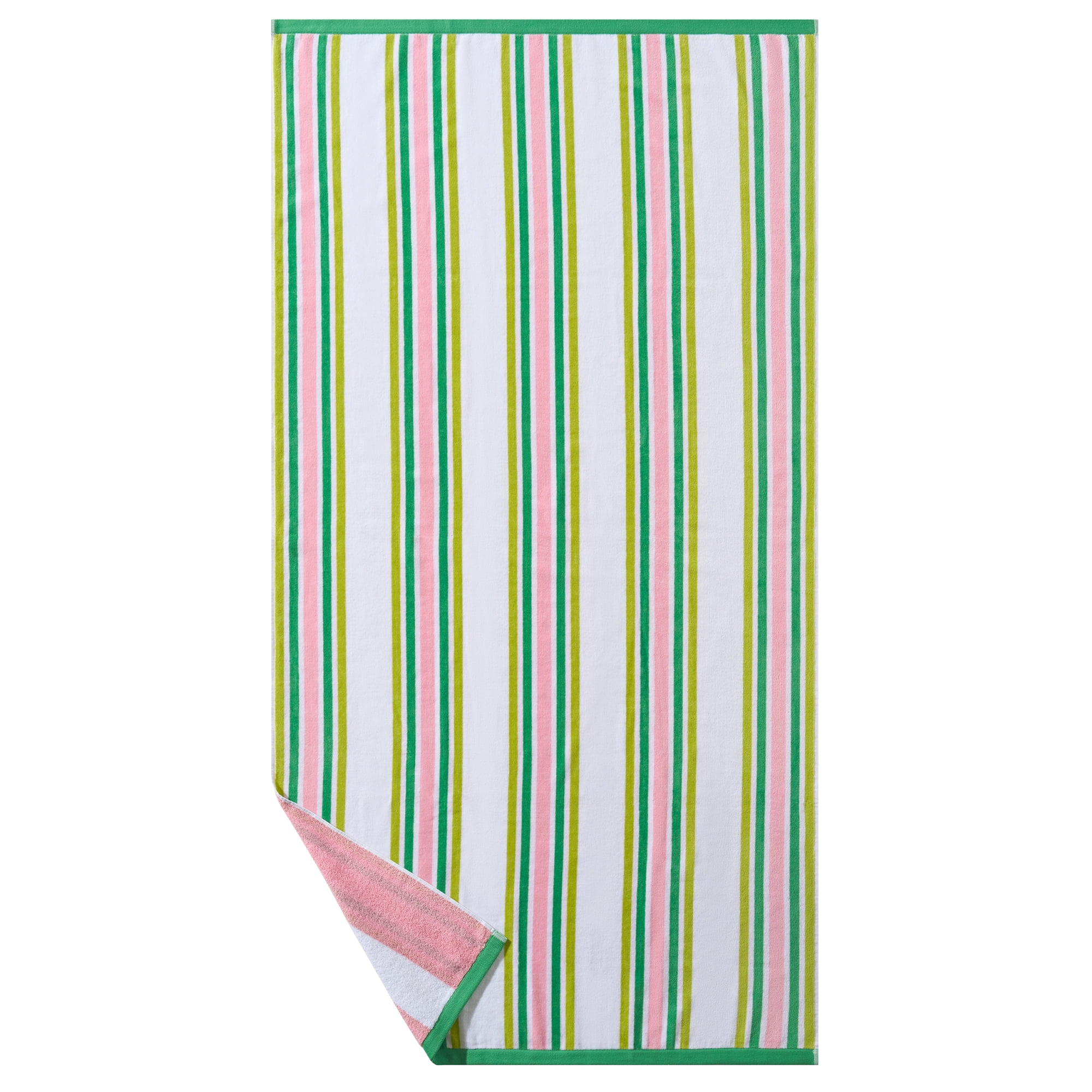 Better Homes & Gardens Oversized Cotton Blend Cabana Beach Towel, 72" x 38", Pink