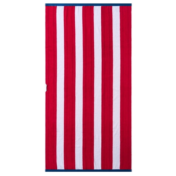 Better Homes & Gardens Cabana Stripe Oversized Beach Towel, 72" x 38", Red