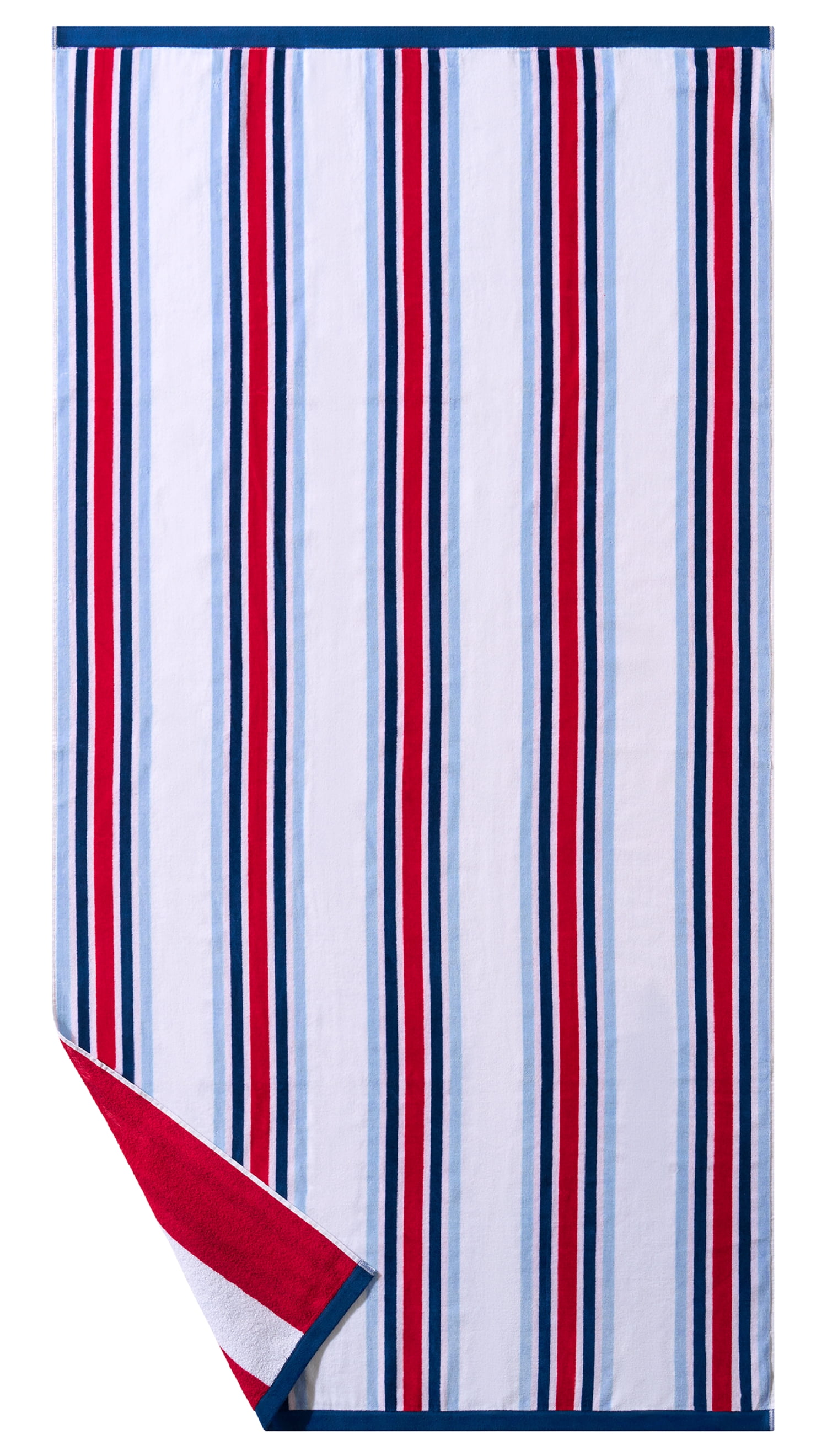 Better Homes & Gardens Oversized Cotton Blend Cabana Beach Towel, 72" x 38", Red