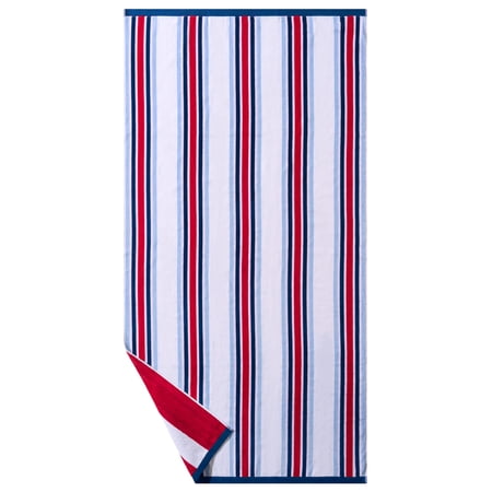 Better Homes & Gardens Oversized Cotton Blend Cabana Beach Towel, 72" x 38", Red