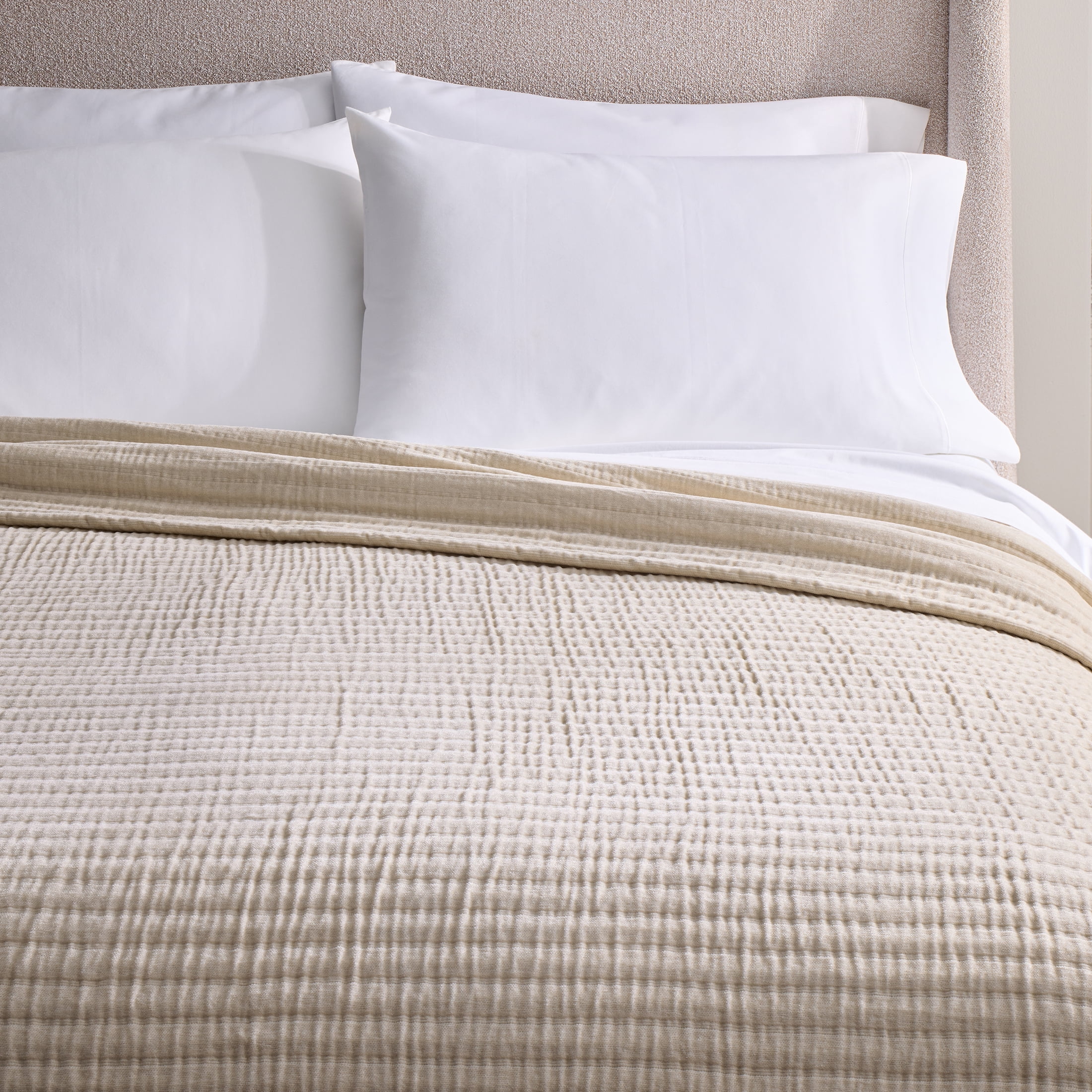 Better Homes & Gardens Chenille Gauze Bed Blanket, Beige, King Size, 90 x 108 in