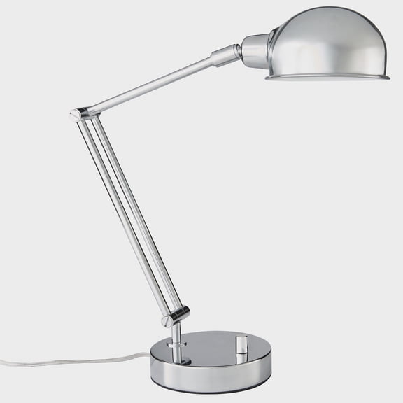 Better Homes & Gardens Chrome Desk Lamp with Adjustable Arm and Modern Design, 16.8"