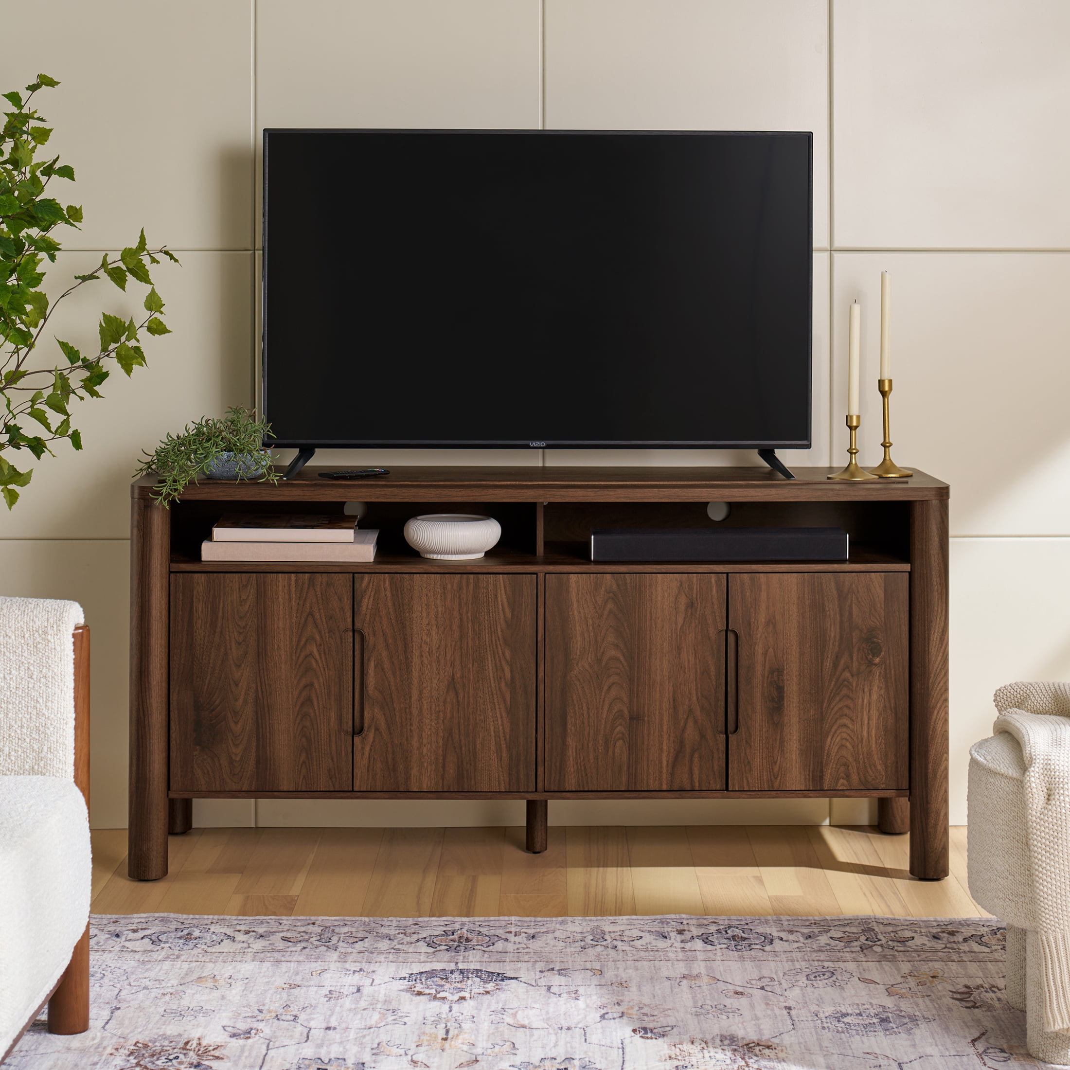 Better Homes & Gardens Adlin TV Stand for TVs up to 70", Walnut Finish