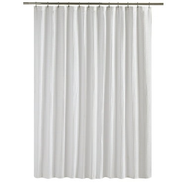 Better Homes & Gardens Chunky Waffle Weave 72" x 72" Fabric Shower Curtain