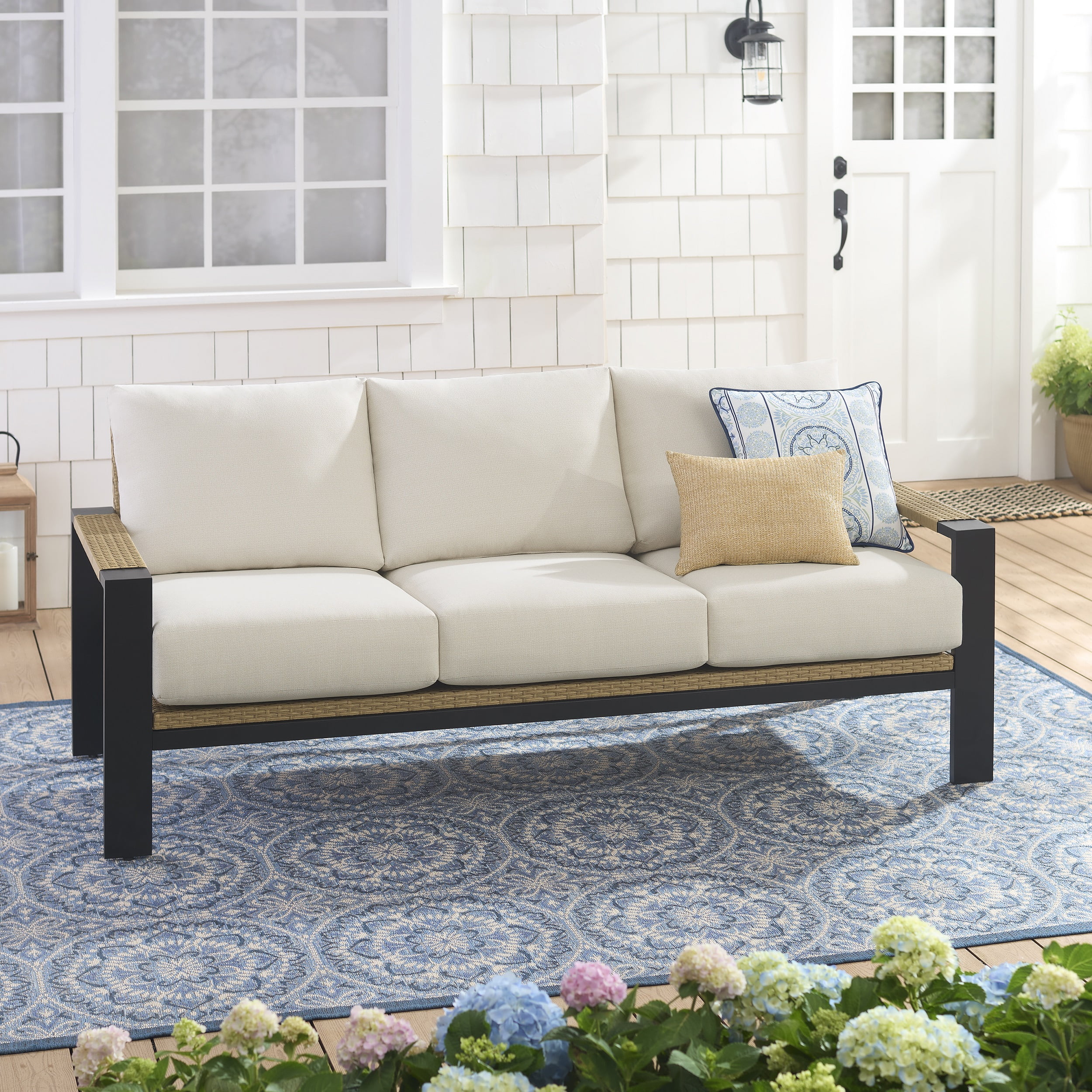 Better Homes & Gardens Ventura Outdoor Wicker Sofa, Beige - Walmart.com