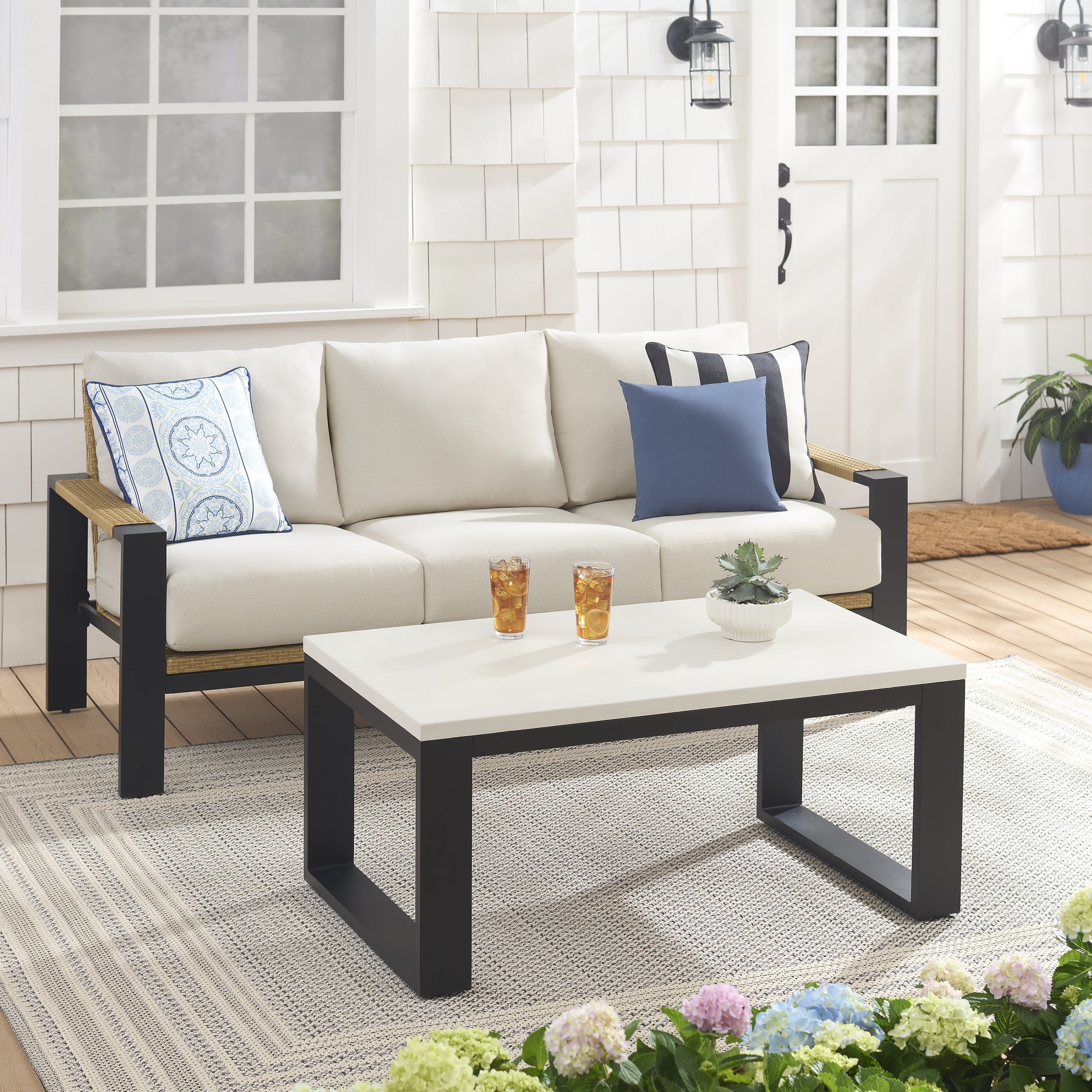 Better Homes & Gardens Ventura Outdoor Steel Patio Coffee Table - Walmart.com