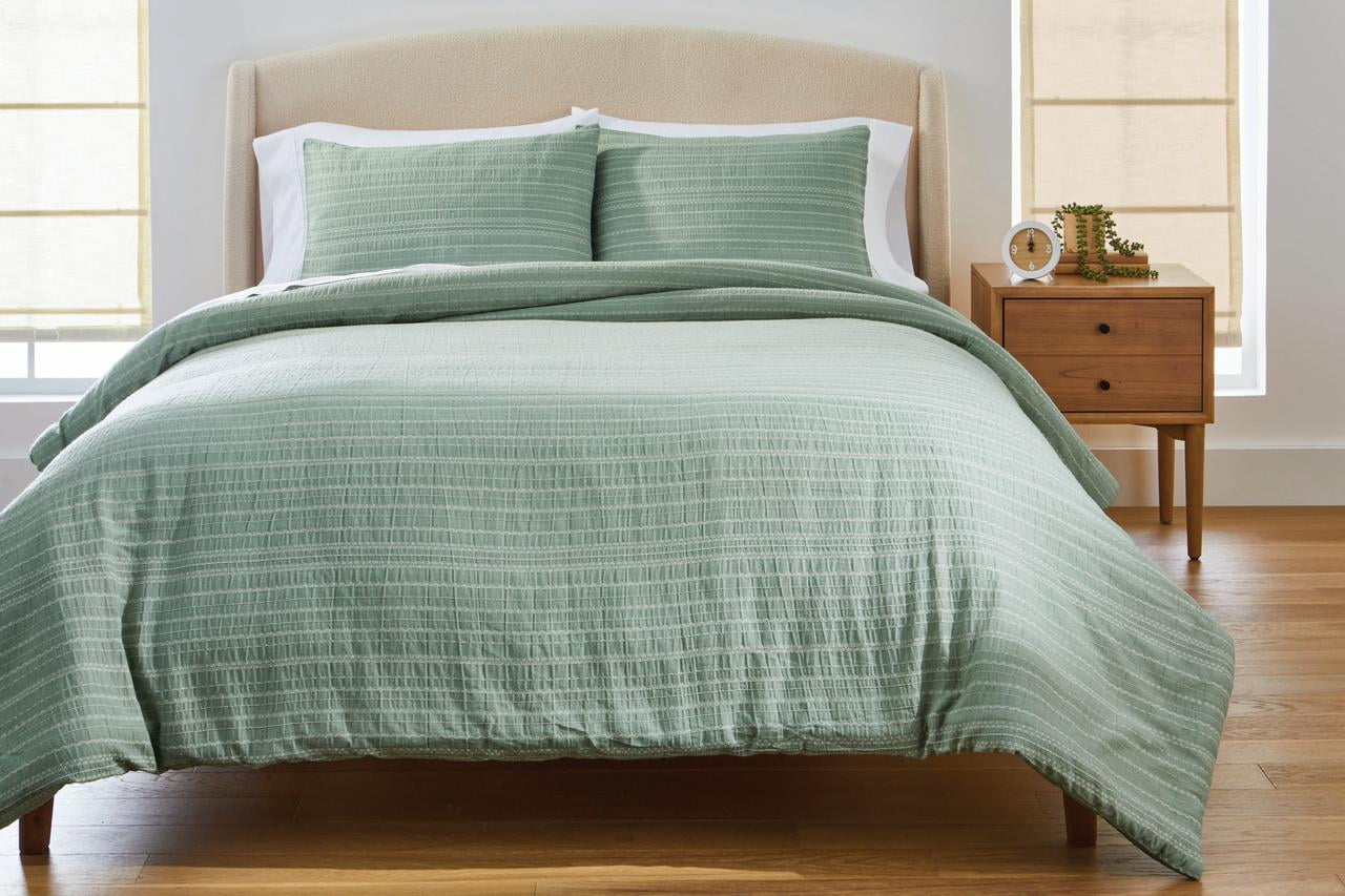 Better Homes & Gardens Crafted Woven 3-Piece Comforter Set, Green River, Full Queen, All Ages