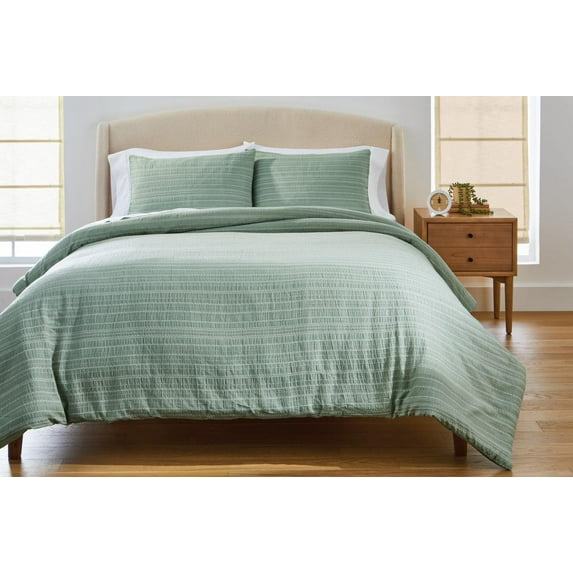 Better Homes & Gardens Crafted Woven 3-Piece Comforter Set, Green River, Full Queen, All Ages