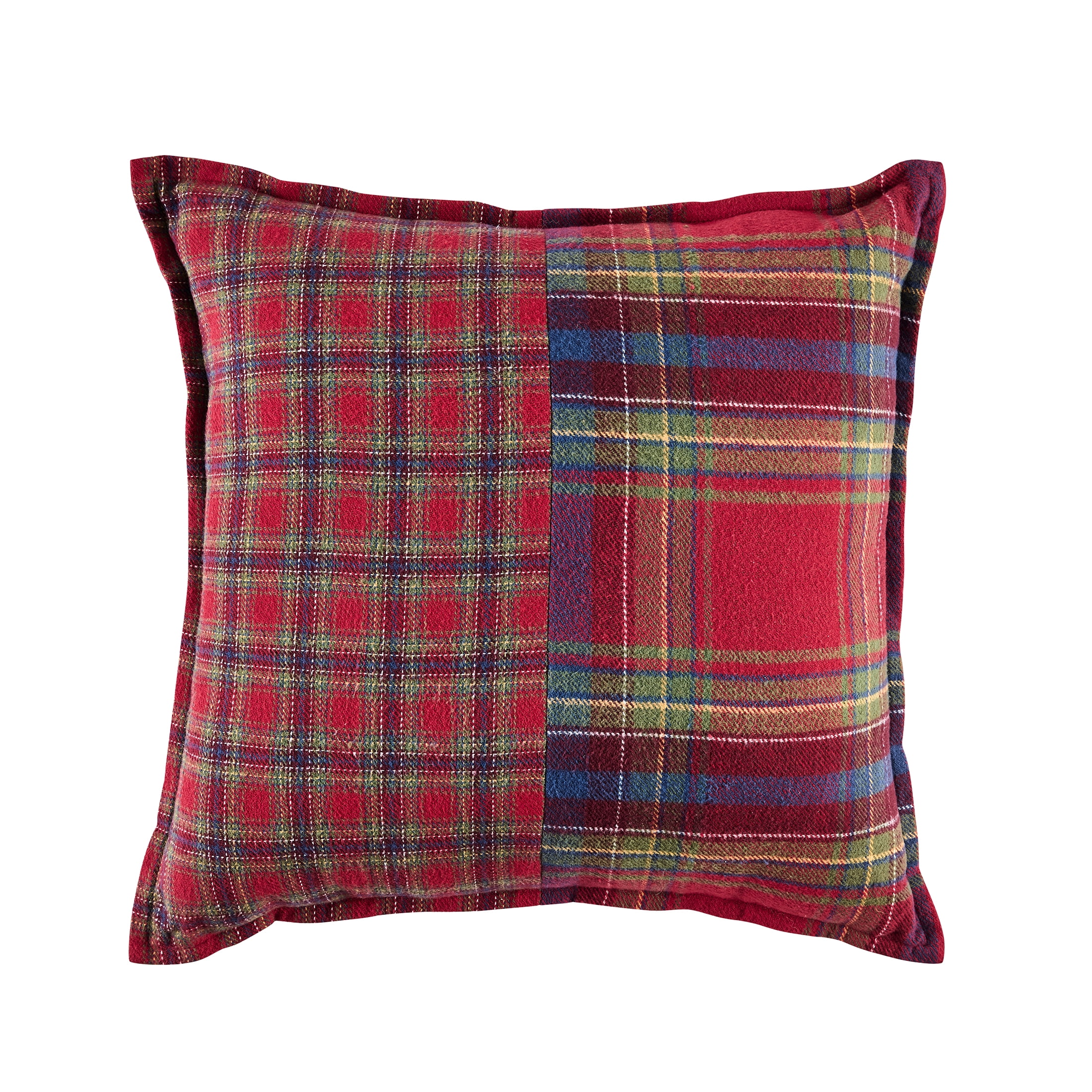Better Homes & Gardens 20 in x 20 in Corin Pieced Plaid Throw Pillow, Red