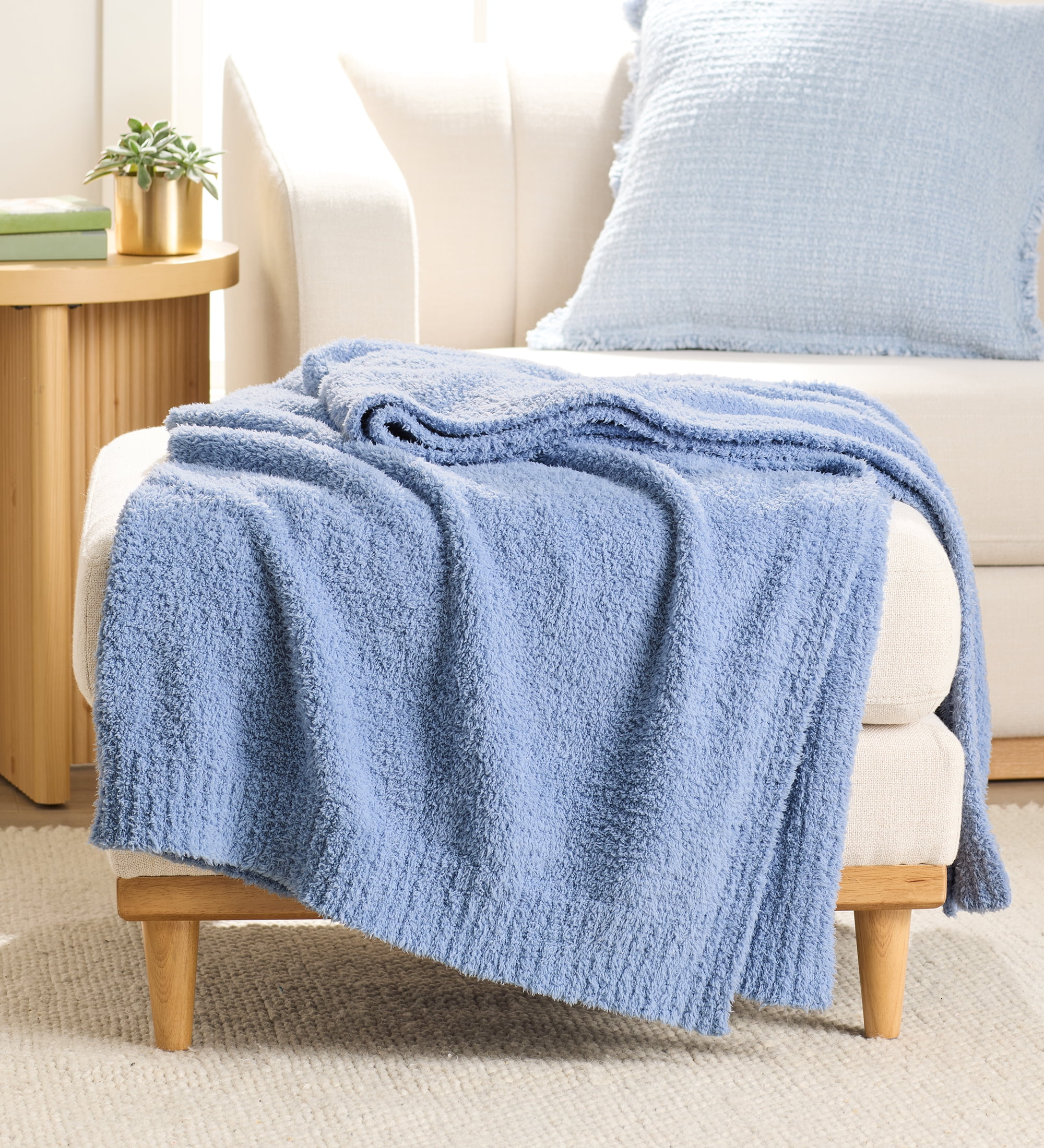 Better Homes & Gardens Cozy Knit Throw, Blue Silver, 50x72"